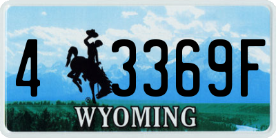 WY license plate 43369F