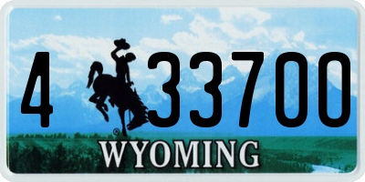 WY license plate 43370O