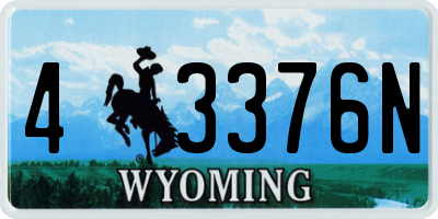WY license plate 43376N
