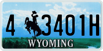 WY license plate 43401H