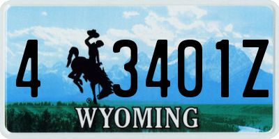 WY license plate 43401Z