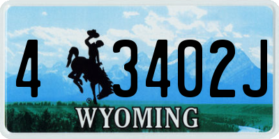 WY license plate 43402J