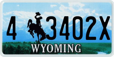 WY license plate 43402X