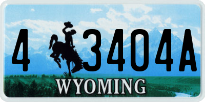 WY license plate 43404A