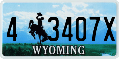 WY license plate 43407X