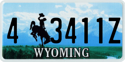 WY license plate 43411Z