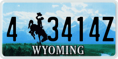 WY license plate 43414Z