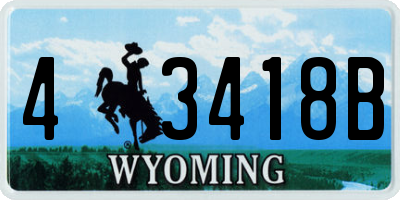 WY license plate 43418B