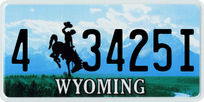 WY license plate 43425I