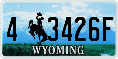 WY license plate 43426F