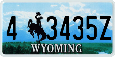 WY license plate 43435Z