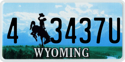 WY license plate 43437U