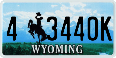 WY license plate 43440K