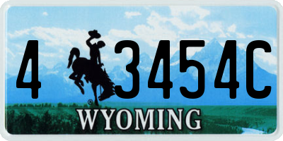 WY license plate 43454C