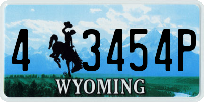WY license plate 43454P