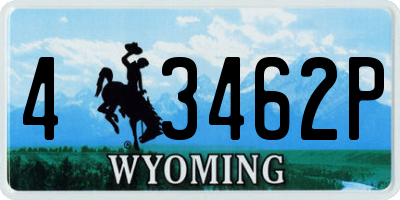 WY license plate 43462P
