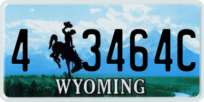 WY license plate 43464C
