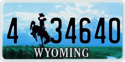 WY license plate 43464O