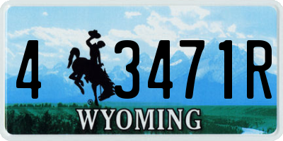 WY license plate 43471R