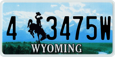 WY license plate 43475W