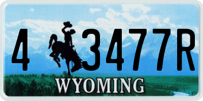 WY license plate 43477R