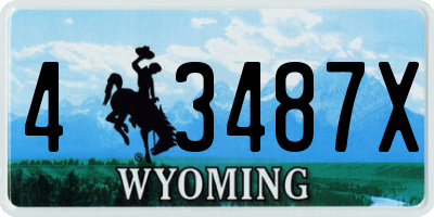 WY license plate 43487X
