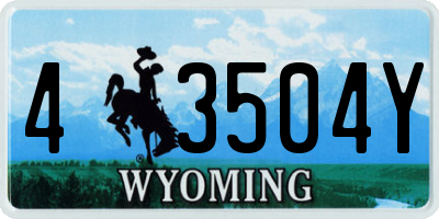 WY license plate 43504Y