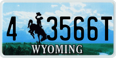 WY license plate 43566T