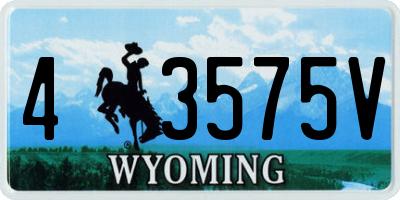 WY license plate 43575V