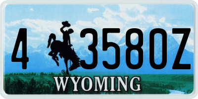 WY license plate 43580Z