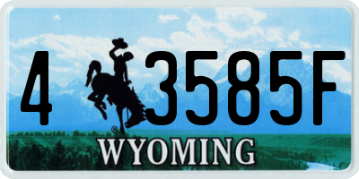 WY license plate 43585F