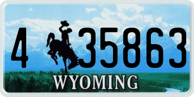WY license plate 435863