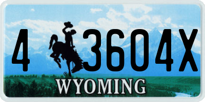 WY license plate 43604X