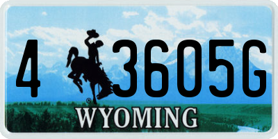 WY license plate 43605G