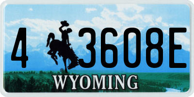 WY license plate 43608E