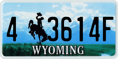 WY license plate 43614F