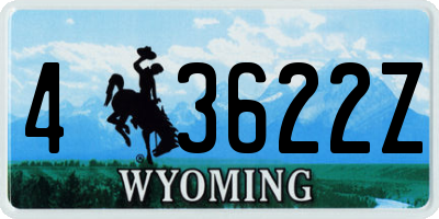 WY license plate 43622Z