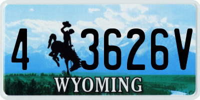 WY license plate 43626V