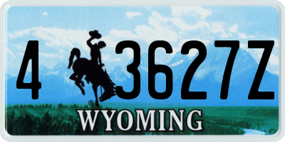 WY license plate 43627Z