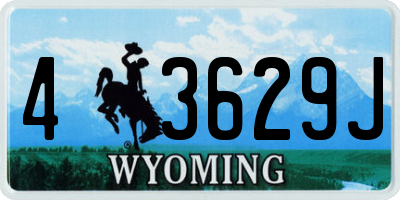 WY license plate 43629J