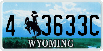 WY license plate 43633C