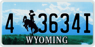 WY license plate 43634I