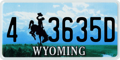 WY license plate 43635D