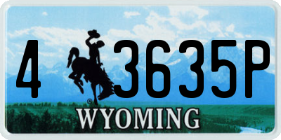 WY license plate 43635P