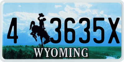 WY license plate 43635X