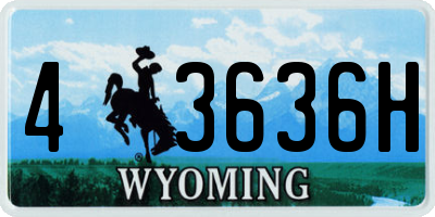 WY license plate 43636H