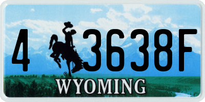 WY license plate 43638F