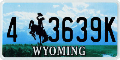 WY license plate 43639K