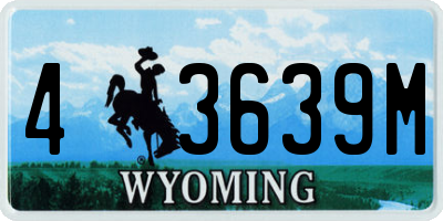 WY license plate 43639M