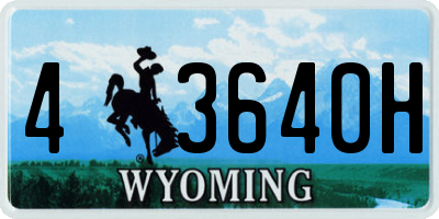 WY license plate 43640H
